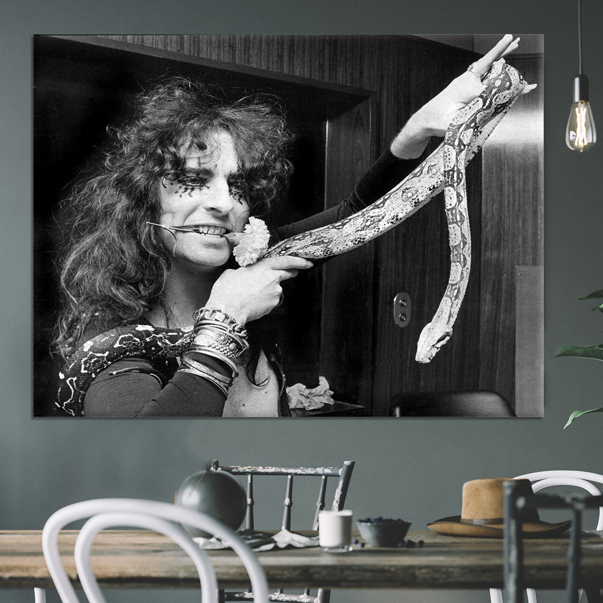Alice Cooper with his snake Canvas Print or Poster - Canvas Art Rocks - 3