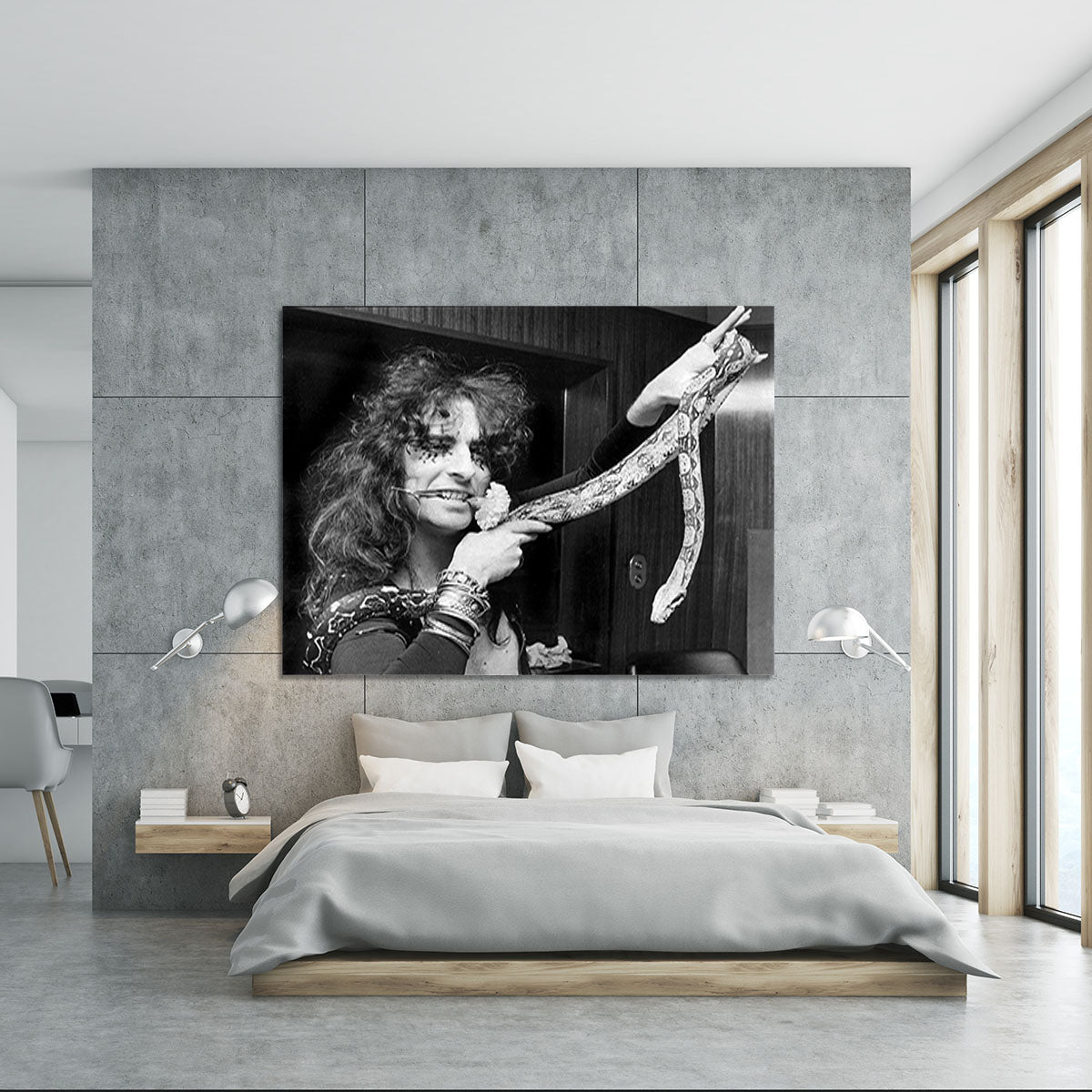 Alice Cooper with his snake Canvas Print or Poster - Canvas Art Rocks - 5