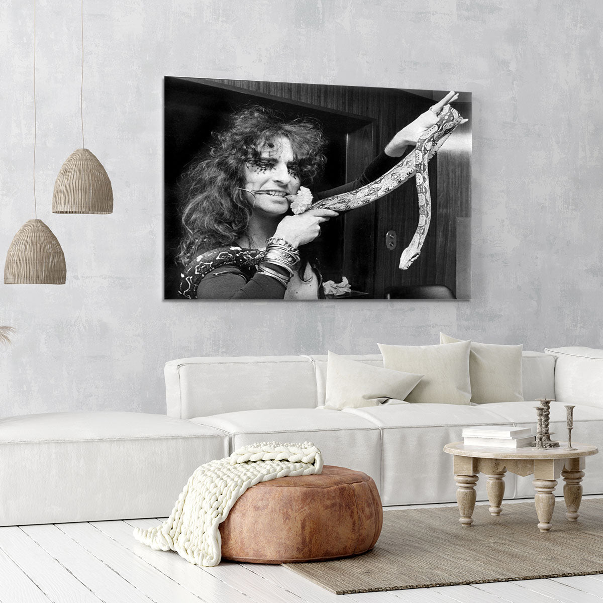Alice Cooper with his snake Canvas Print or Poster - Canvas Art Rocks - 6