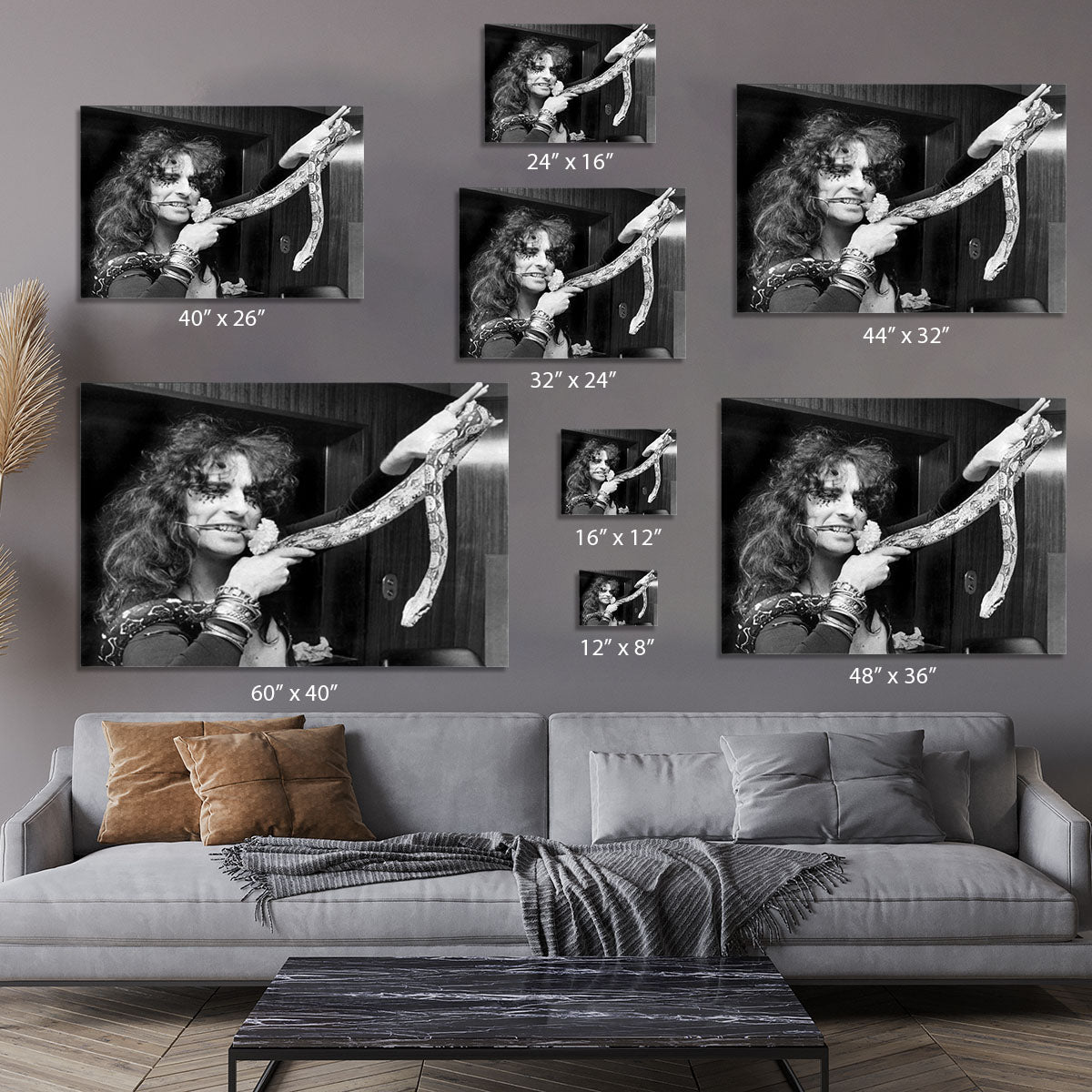 Alice Cooper with his snake Canvas Print or Poster - Canvas Art Rocks - 7