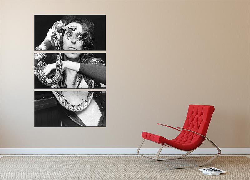Alice Cooper with his snake Katrina 3 Split Panel Canvas Print - Canvas Art Rocks - 2
