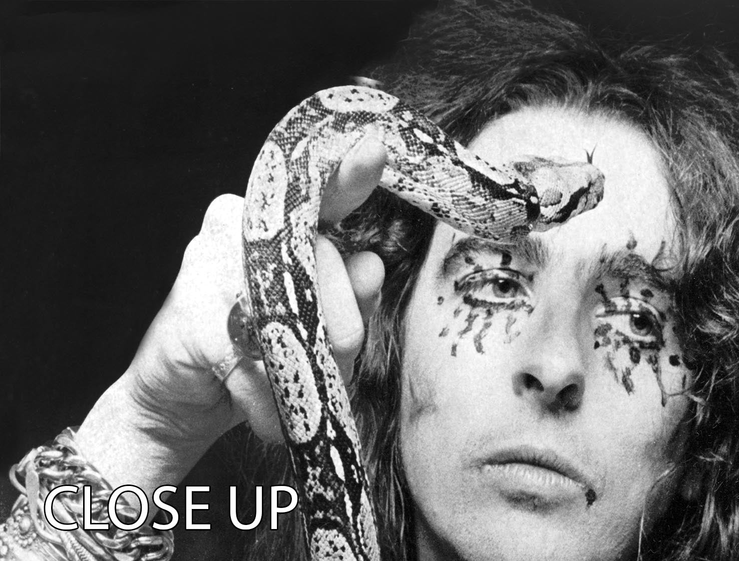 Alice Cooper with his snake Katrina 3 Split Panel Canvas Print - Canvas Art Rocks - 3