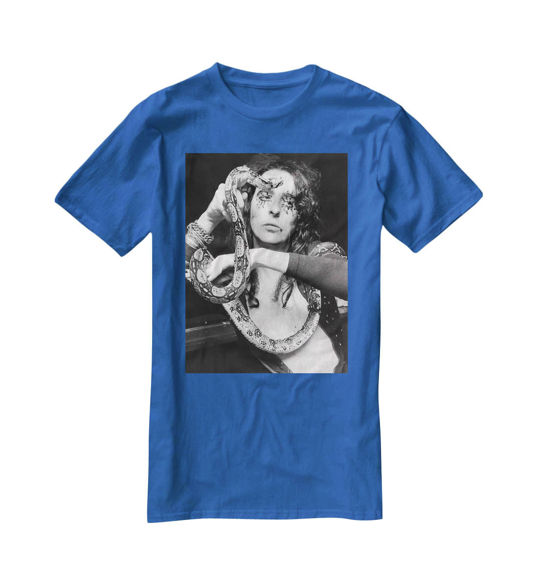 Alice Cooper with his snake Katrina T-Shirt - Canvas Art Rocks - 2