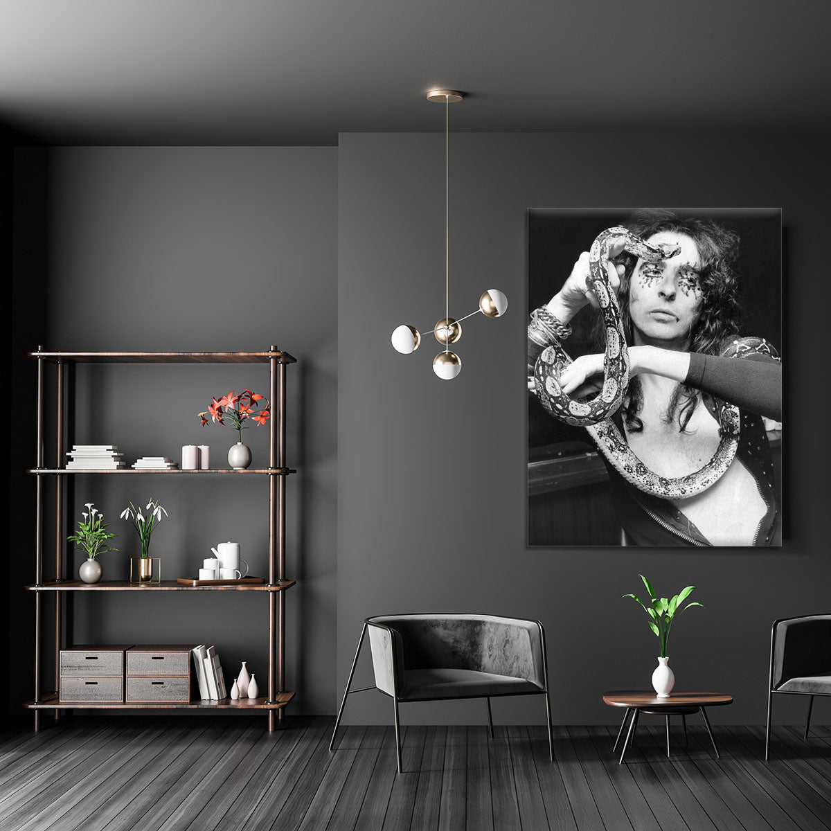 Alice Cooper with his snake Katrina Canvas Print or Poster - Canvas Art Rocks - 5