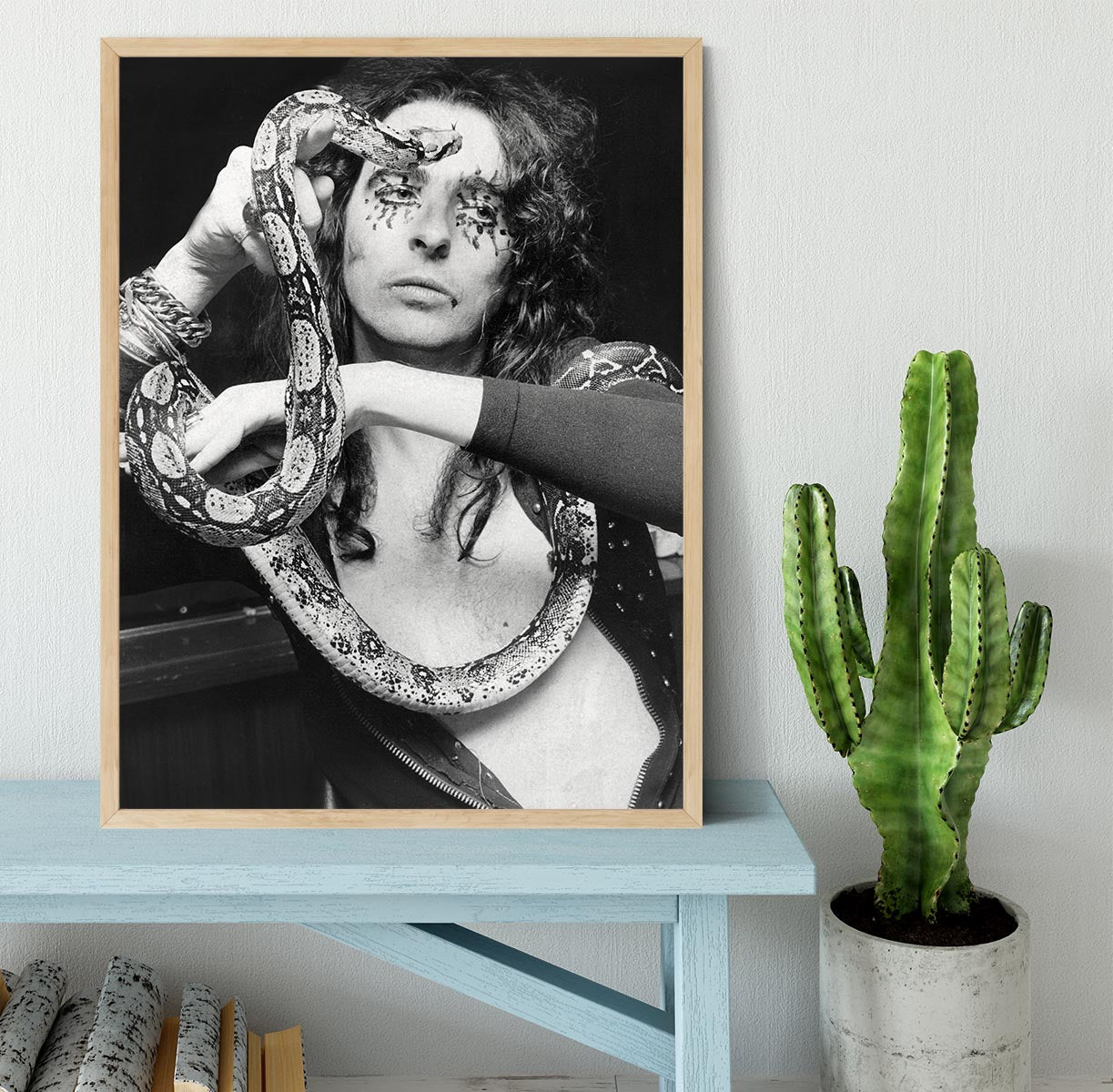 Alice Cooper with his snake Katrina Framed Print - Canvas Art Rocks - 4
