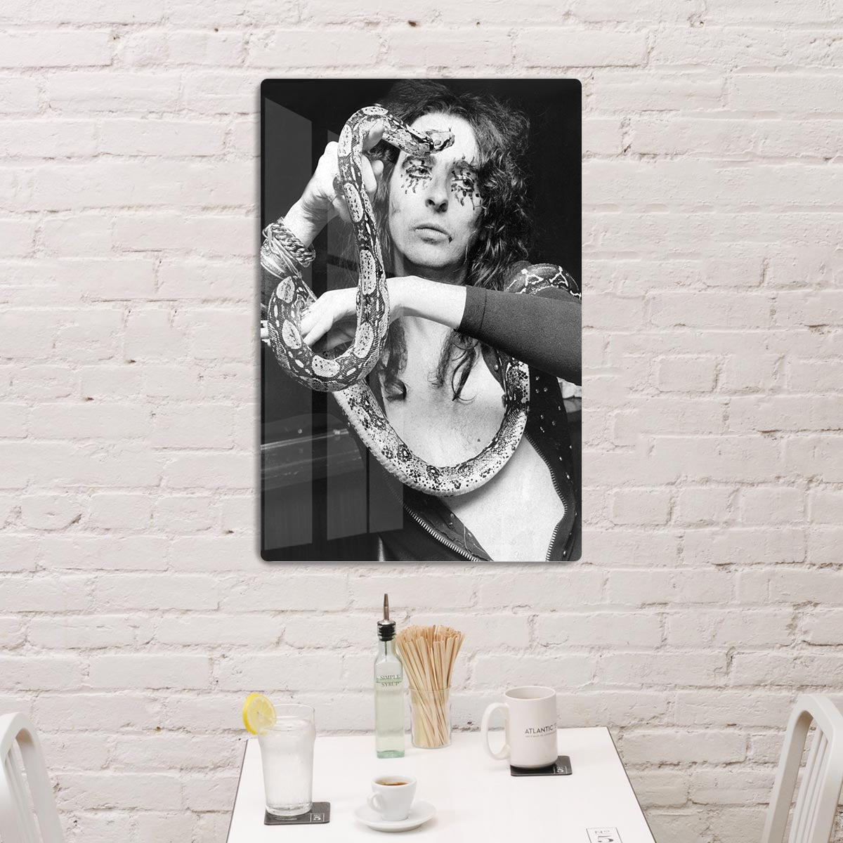 Alice Cooper with his snake Katrina HD Metal Print - Canvas Art Rocks - 3