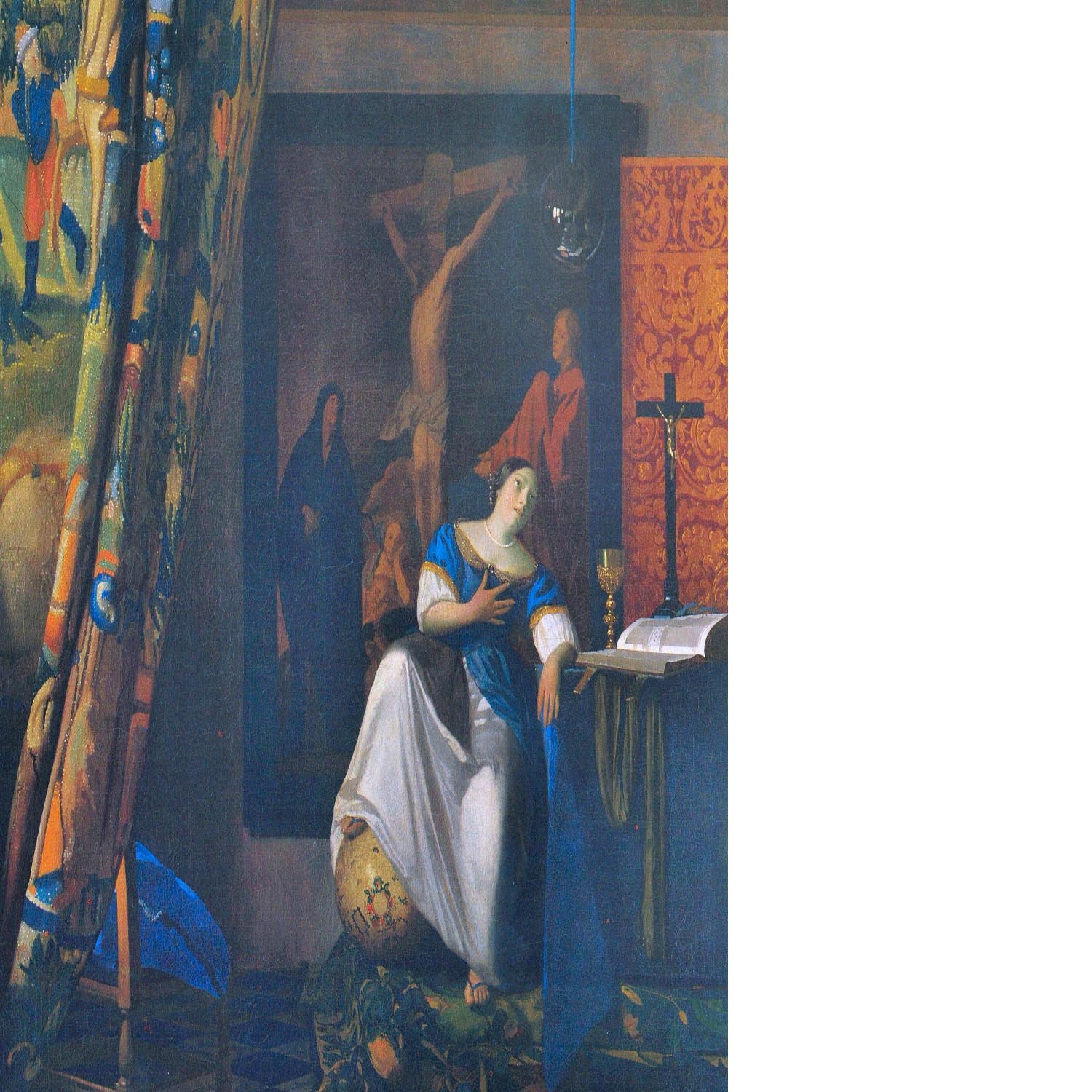 Allegory of Faith by Vermeer Floating Framed Canvas
