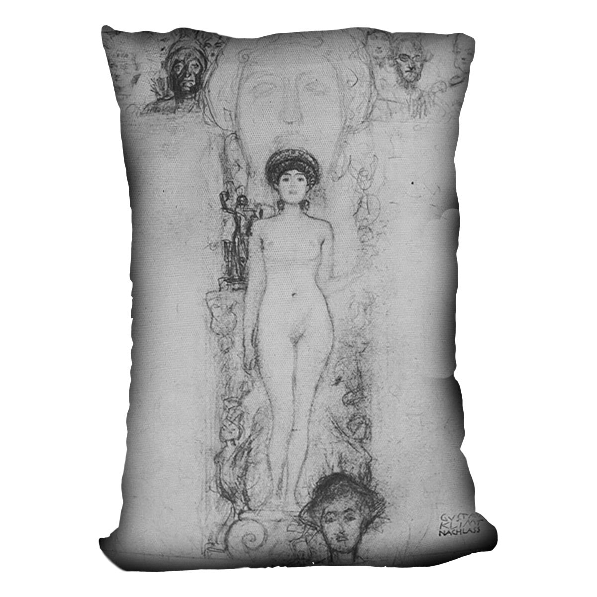 Allegory of Sculpture by Klimt Cushion