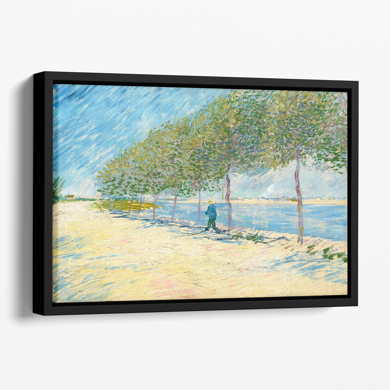 Along the Seine by Van Gogh Floating Framed Canvas