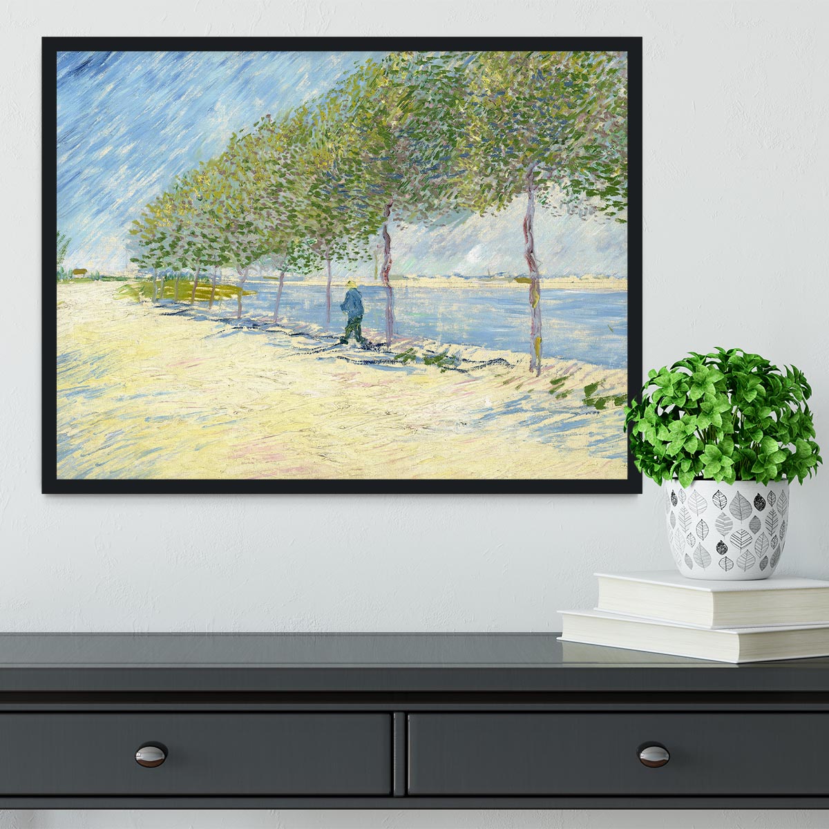 Along the Seine by Van Gogh Framed Print - Canvas Art Rocks - 2
