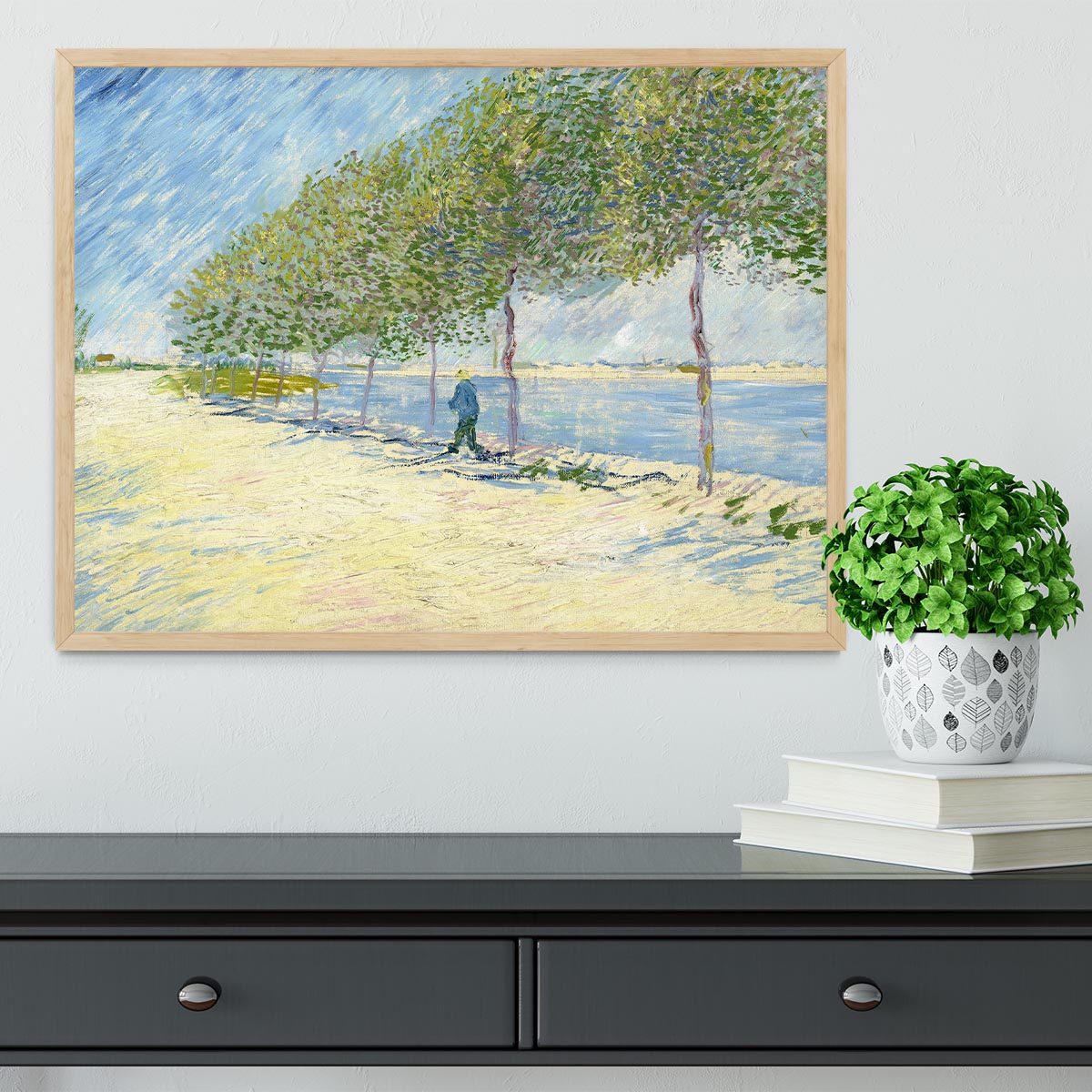 Along the Seine by Van Gogh Framed Print - Canvas Art Rocks - 4