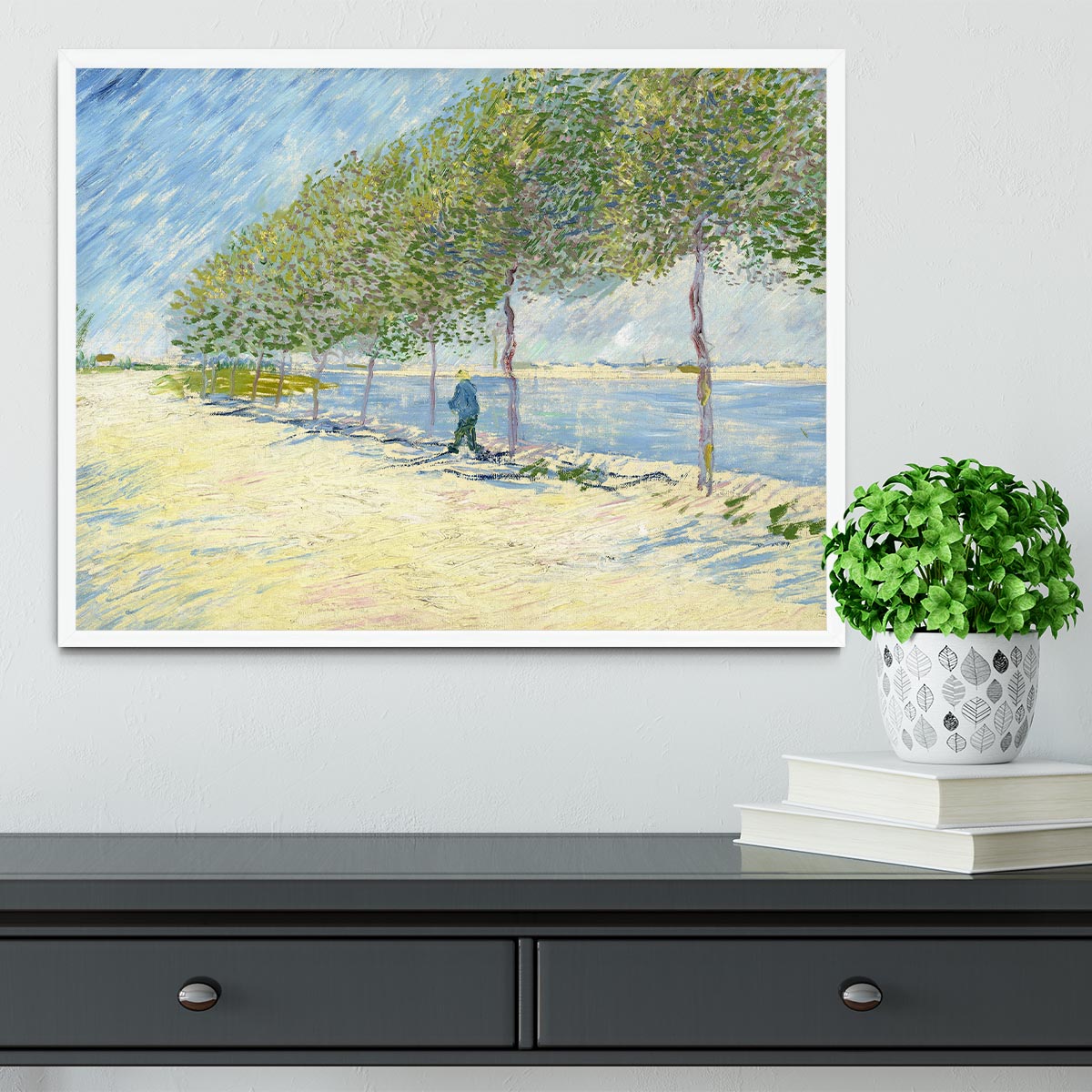 Along the Seine by Van Gogh Framed Print - Canvas Art Rocks -6