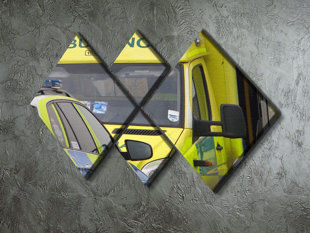 Ambulance and responder vehicles 4 Square Multi Panel Canvas  - Canvas Art Rocks - 2