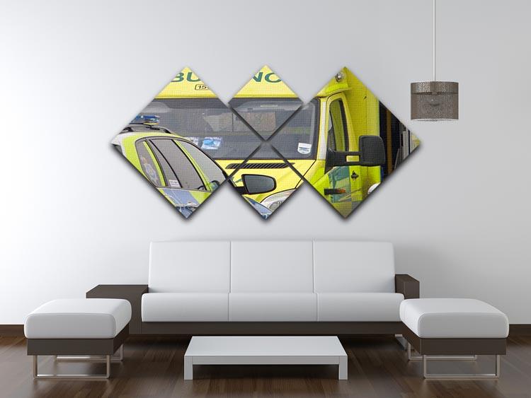 Ambulance and responder vehicles 4 Square Multi Panel Canvas  - Canvas Art Rocks - 3