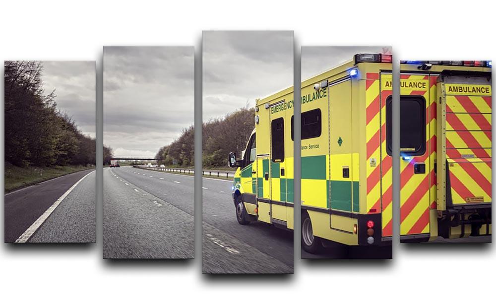 Ambulance responding to an emergency 5 Split Panel Canvas  - Canvas Art Rocks - 1