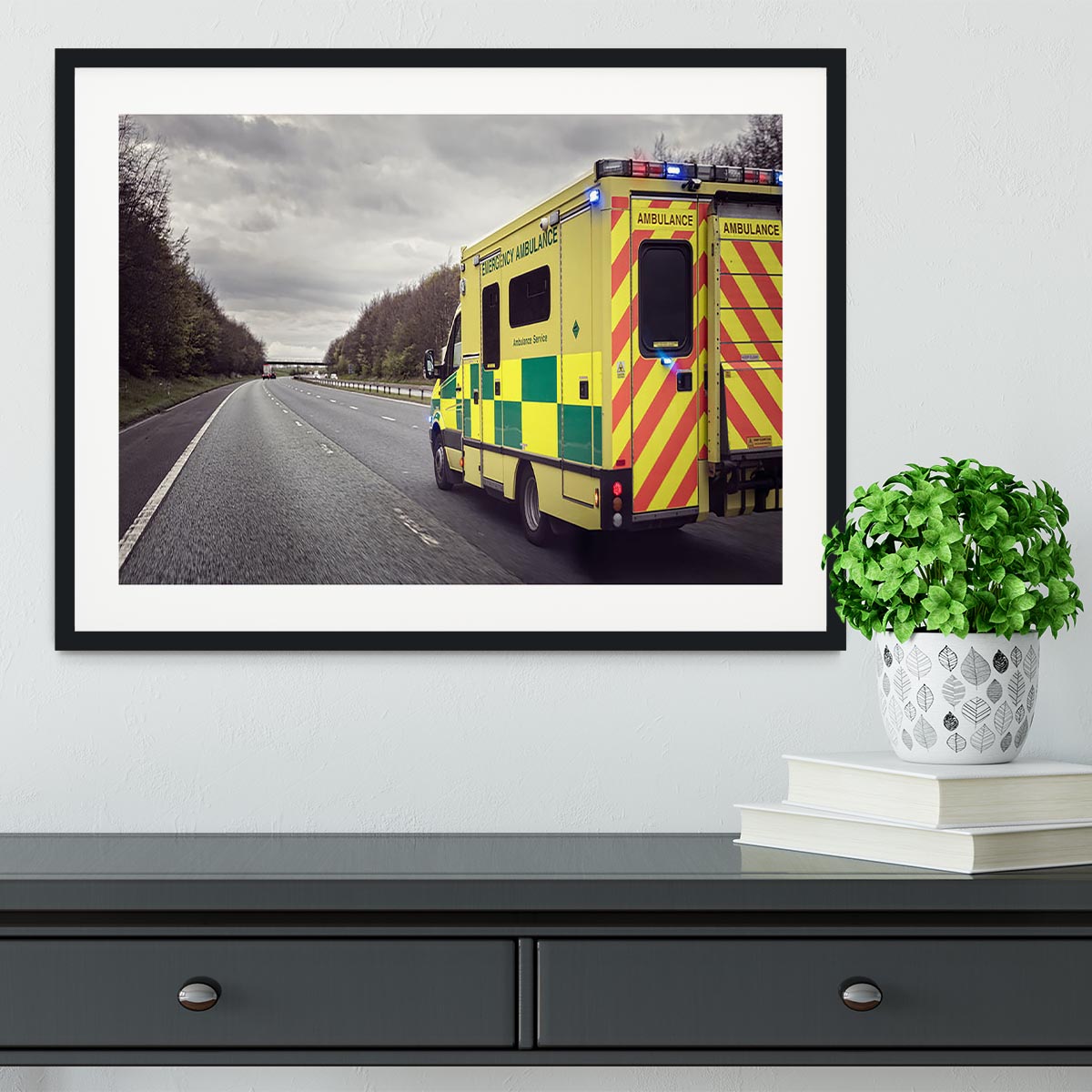 Ambulance responding to an emergency Framed Print - Canvas Art Rocks - 1
