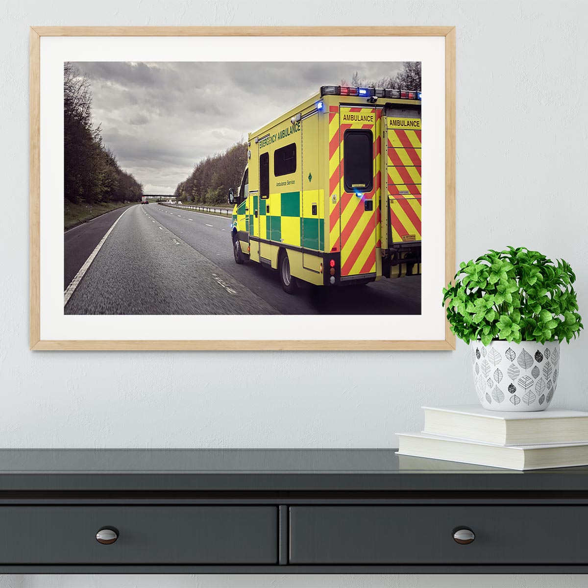 Ambulance responding to an emergency Framed Print - Canvas Art Rocks - 3