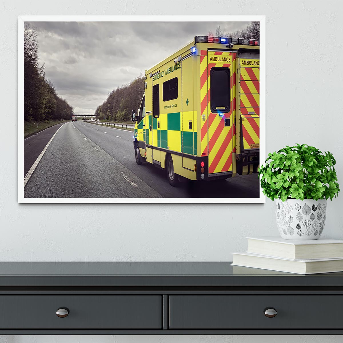 Ambulance responding to an emergency Framed Print - Canvas Art Rocks -6
