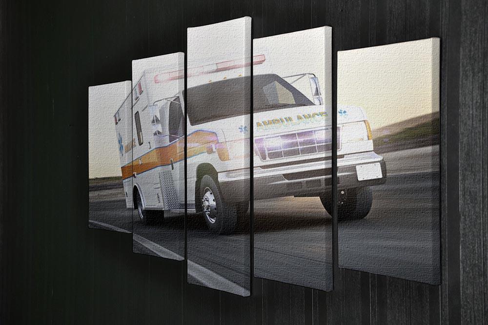 Ambulance running with lights and sirens 5 Split Panel Canvas  - Canvas Art Rocks - 2
