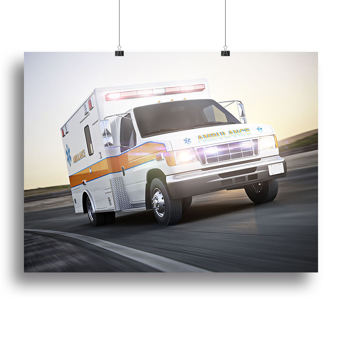 Ambulance running with lights and sirens Canvas Print or Poster - Canvas Art Rocks - 2