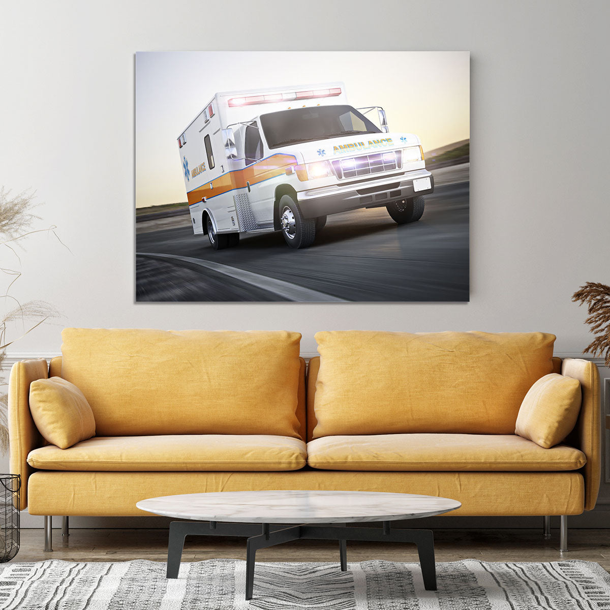 Ambulance running with lights and sirens Canvas Print or Poster - Canvas Art Rocks - 4