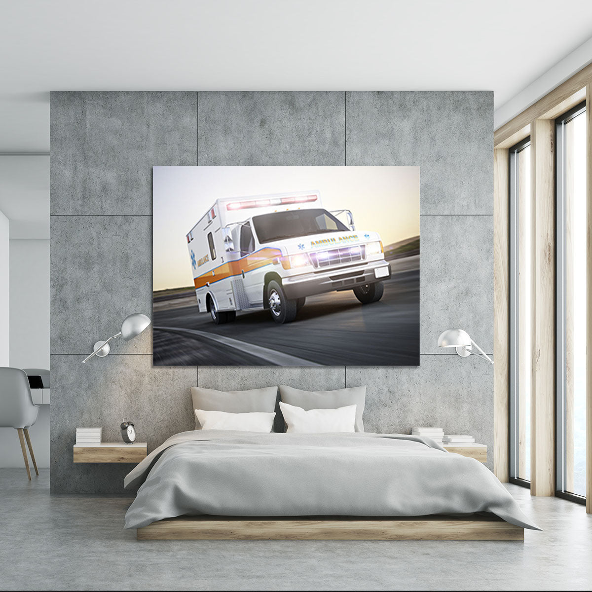 Ambulance running with lights and sirens Canvas Print or Poster - Canvas Art Rocks - 5