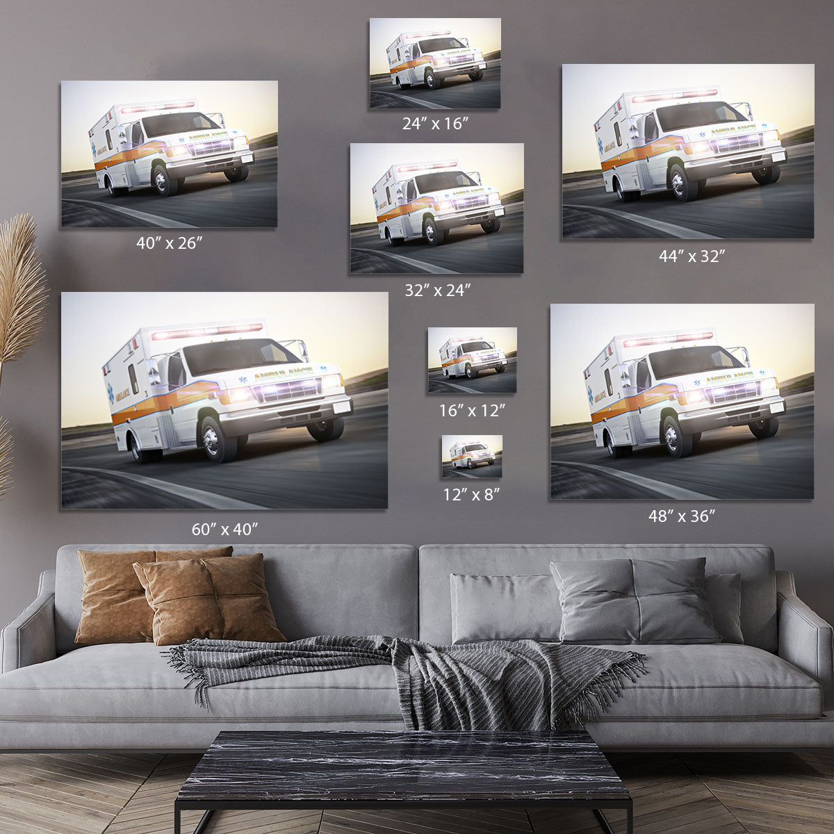 Ambulance running with lights and sirens Canvas Print or Poster - Canvas Art Rocks - 7