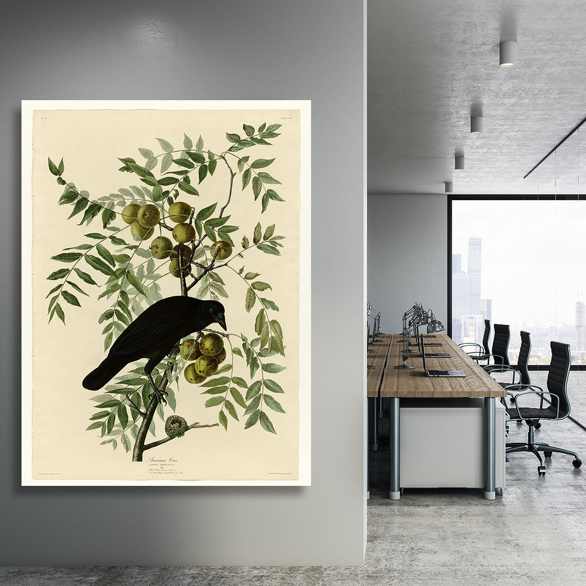 American Crow by Audubon Canvas Print or Poster - Canvas Art Rocks - 3