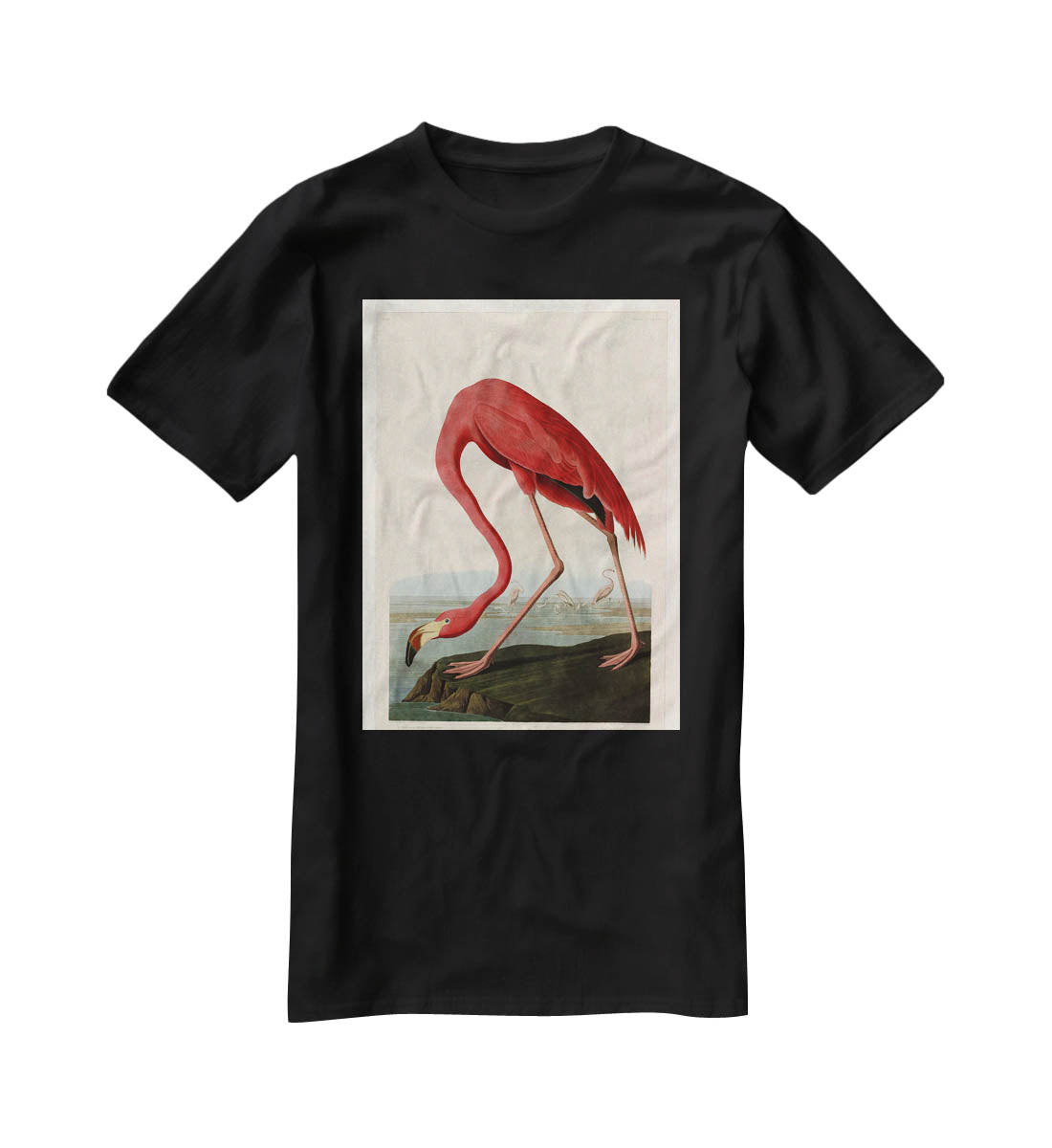 American Flamingo 2 by Audubon T-Shirt - Canvas Art Rocks - 1