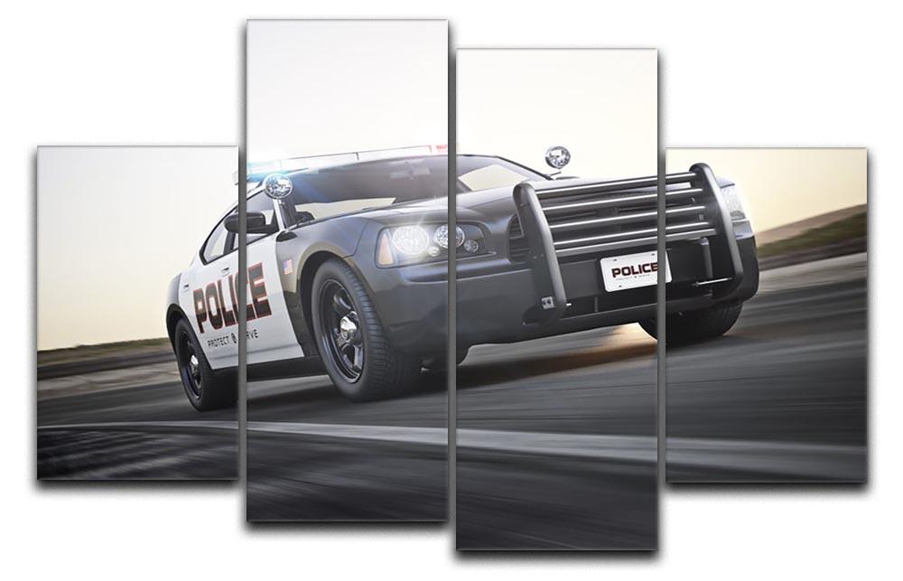 American Police Car 4 Split Panel Canvas  - Canvas Art Rocks - 1