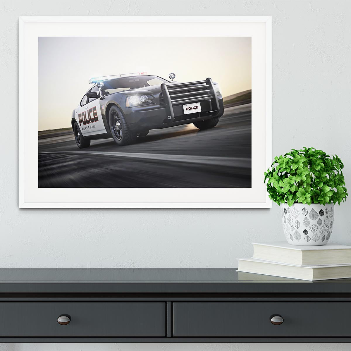 American Police Car Framed Print - Canvas Art Rocks - 5