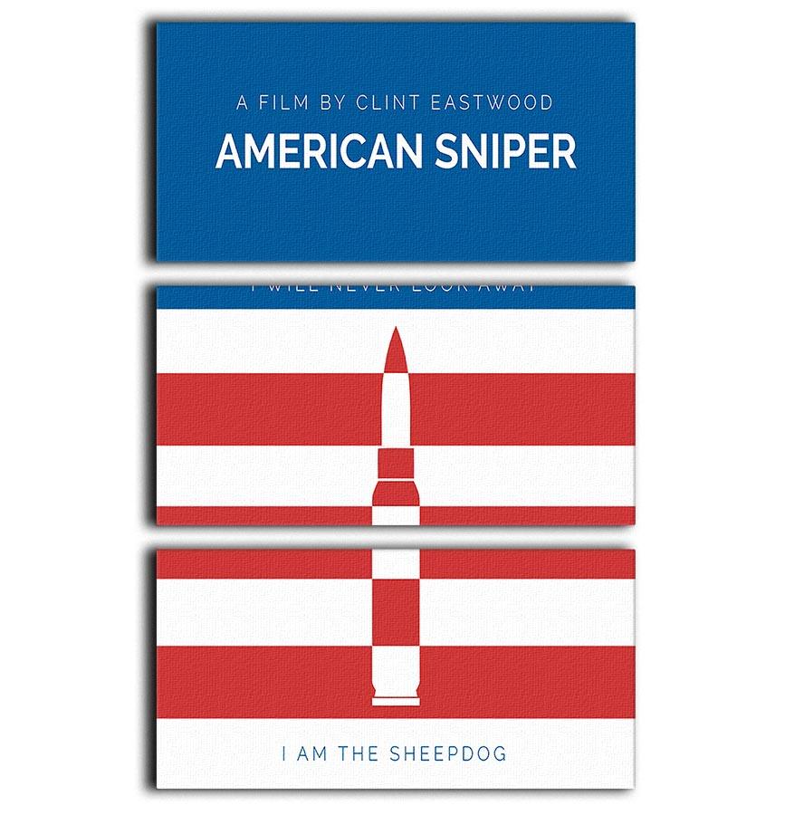 American Sniper Minimal Movie 3 Split Panel Canvas Print - Canvas Art Rocks - 1