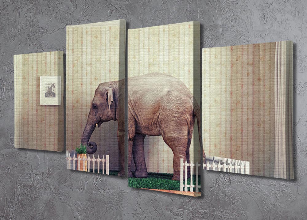 An Elephant calf as the pet 4 Split Panel Canvas - Canvas Art Rocks - 2