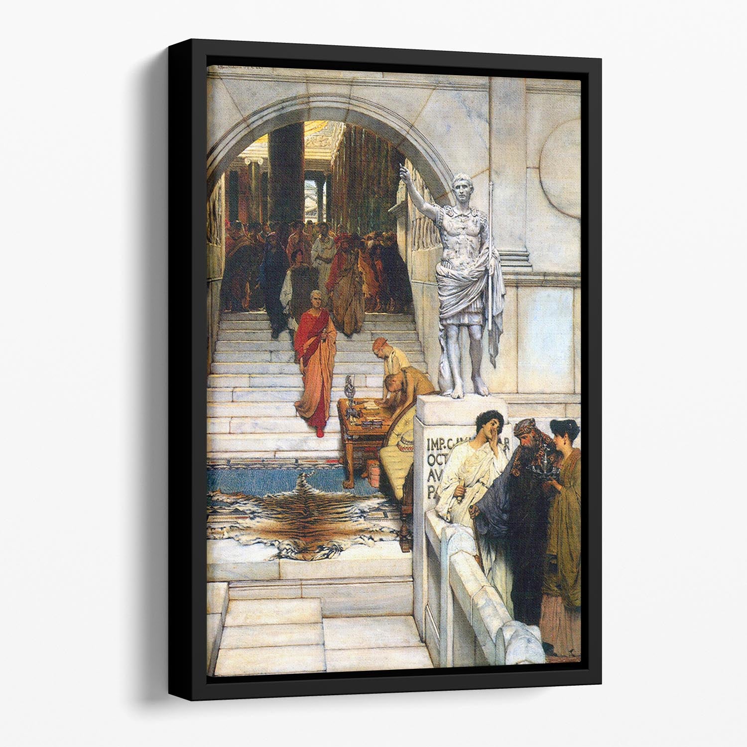 An audience with Agrippa by Alma Tadema Floating Framed Canvas - Canvas Art Rocks - 1