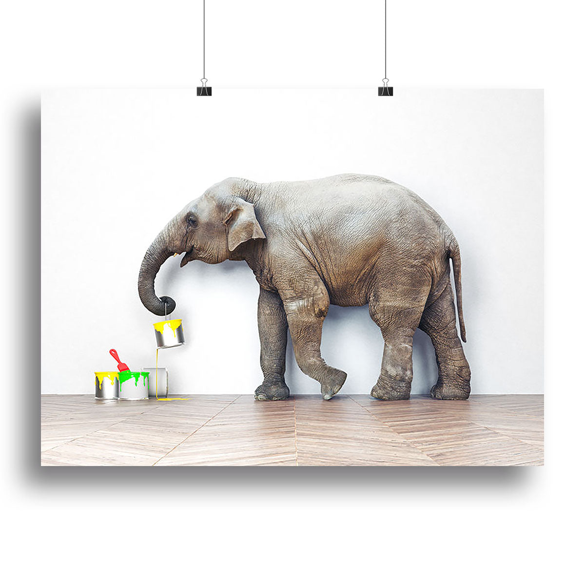 An elephant with paint cans Canvas Print or Poster - Canvas Art Rocks - 2
