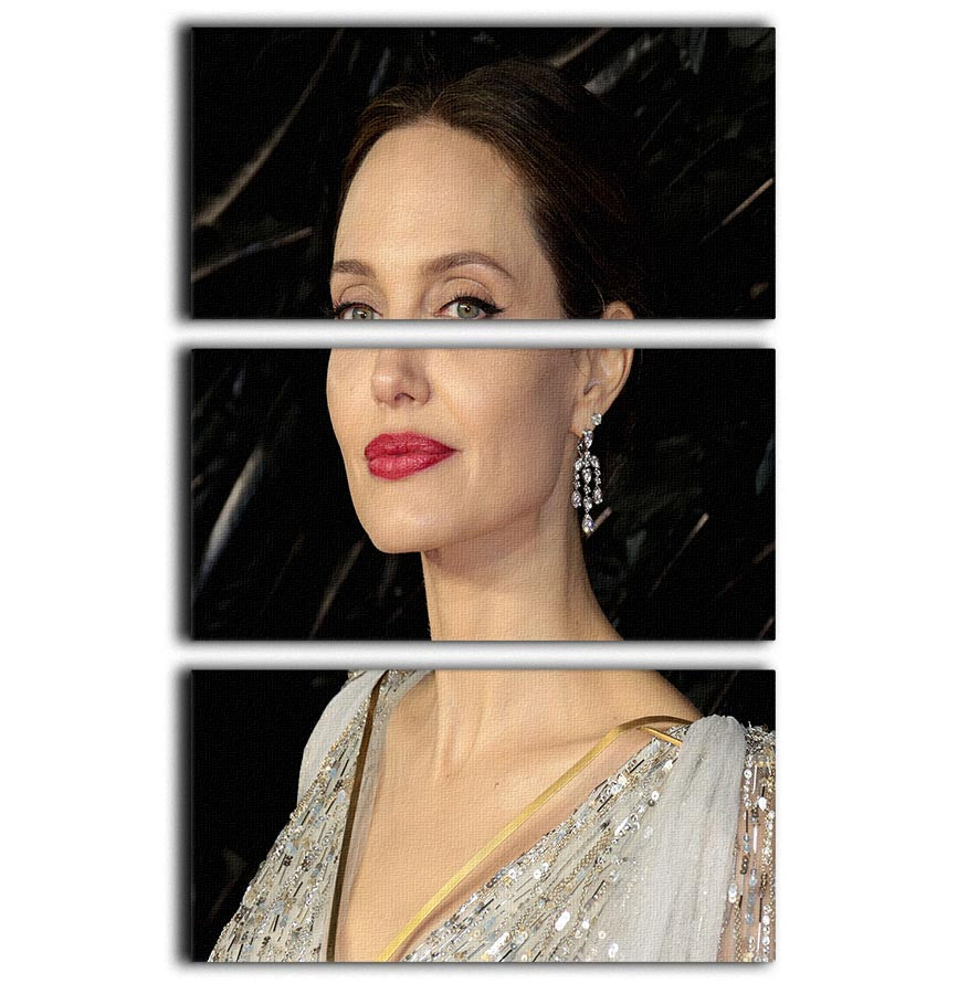 Angelina Jolie 3 Split Panel Canvas Print - Canvas Art Rocks - 1