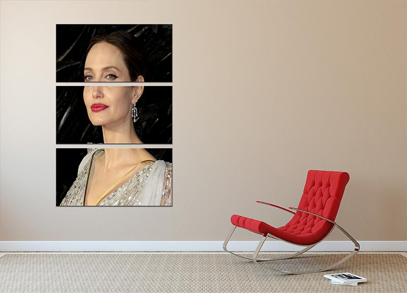 Angelina Jolie 3 Split Panel Canvas Print - Canvas Art Rocks - 2