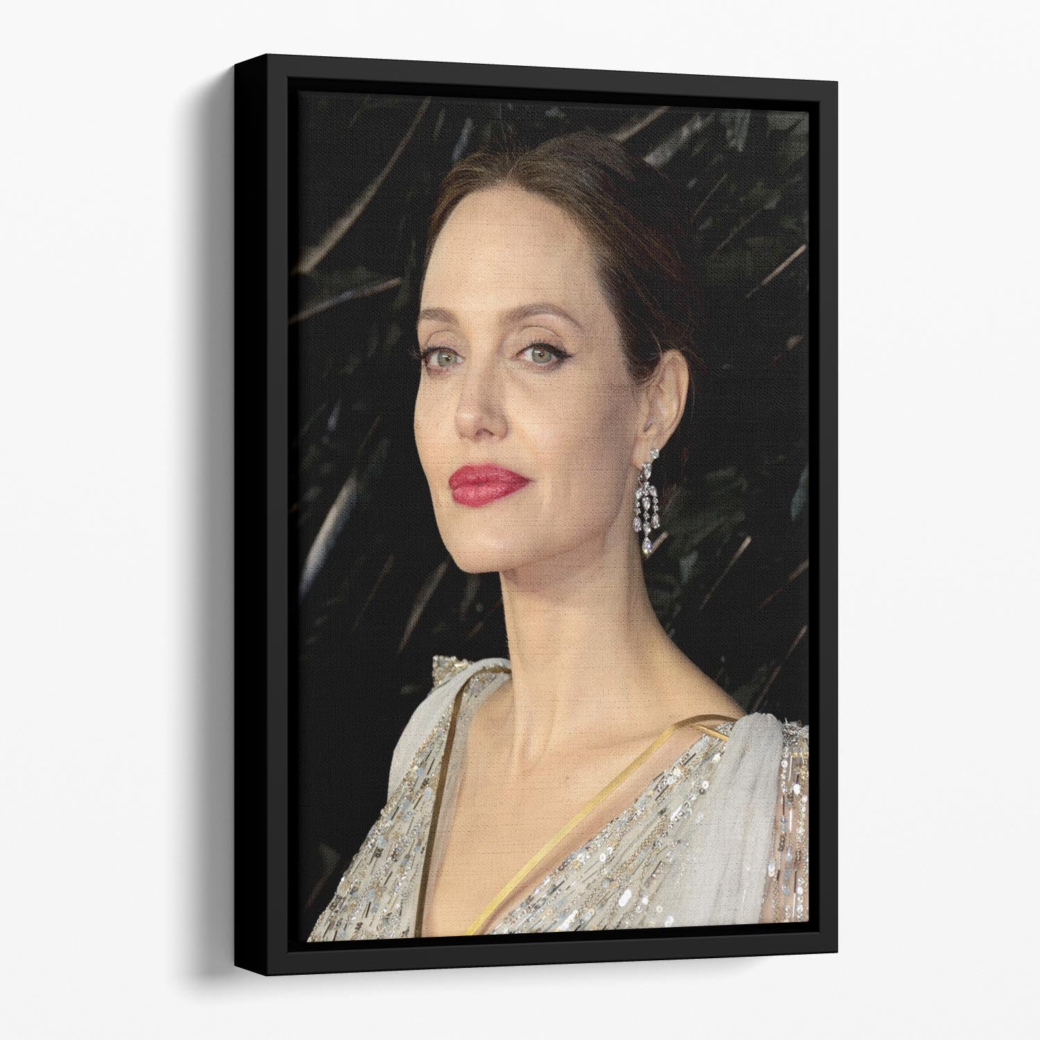 Angelina Jolie Floating Framed Canvas - Canvas Art Rocks - 1