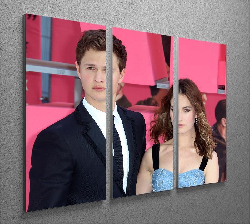 Ansel Elgort and Lily James Baby Driver 3 Split Panel Canvas Print - Canvas Art Rocks - 2