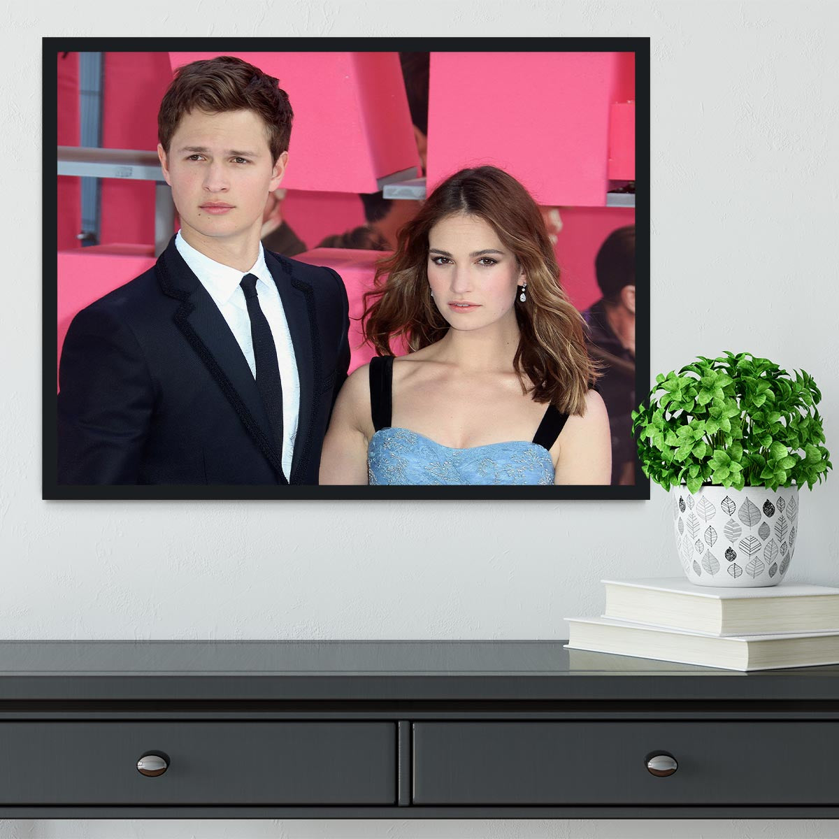 Ansel Elgort and Lily James Baby Driver Framed Print - Canvas Art Rocks - 2
