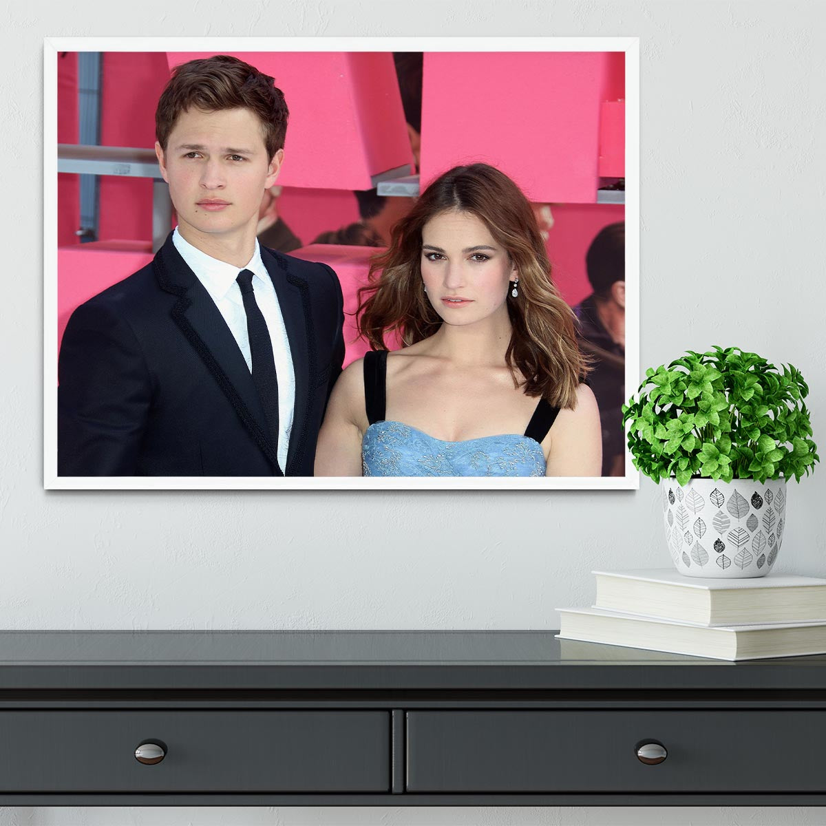 Ansel Elgort and Lily James Baby Driver Framed Print - Canvas Art Rocks -6