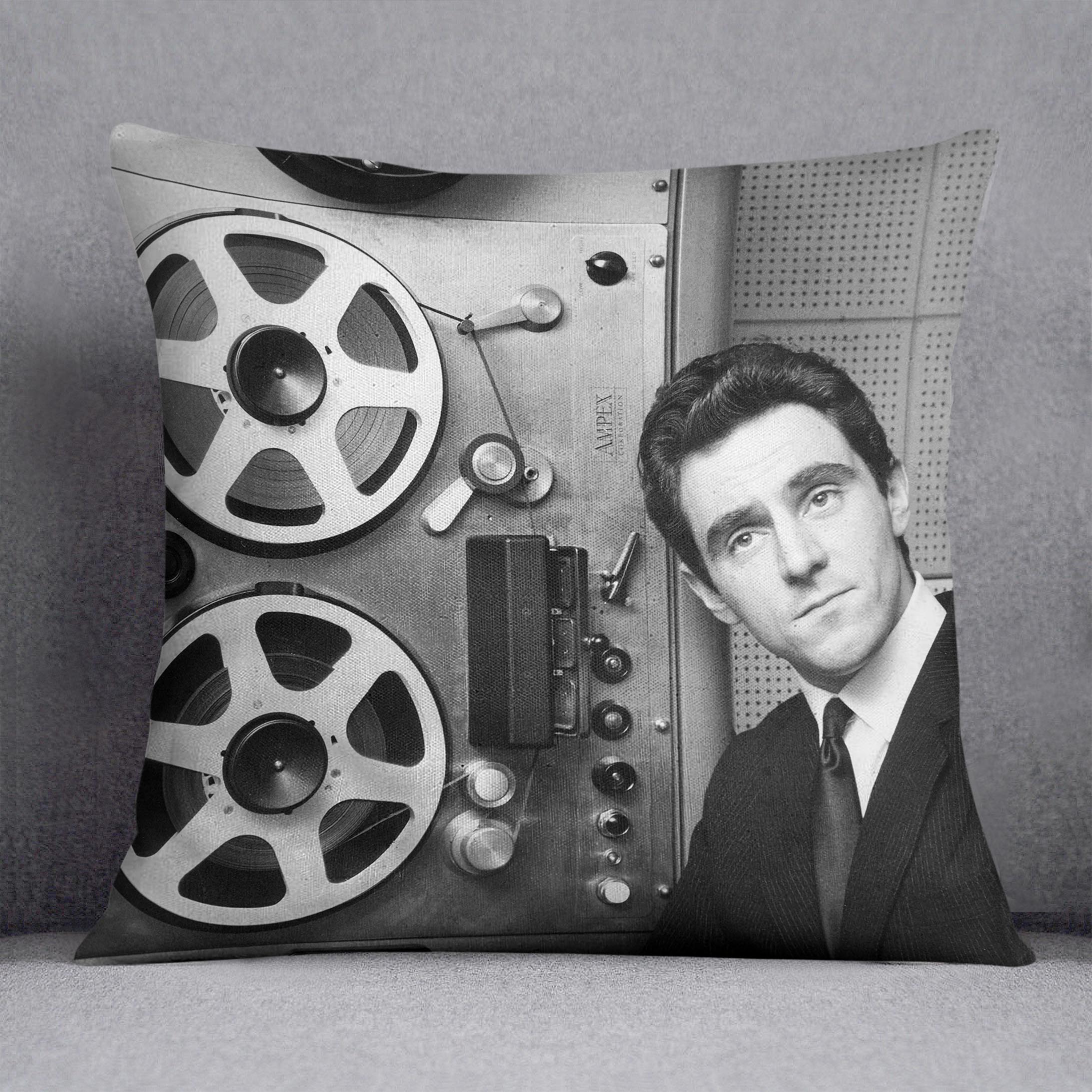 Anthony Newley in the recording studio Cushion - Canvas Art Rocks - 1