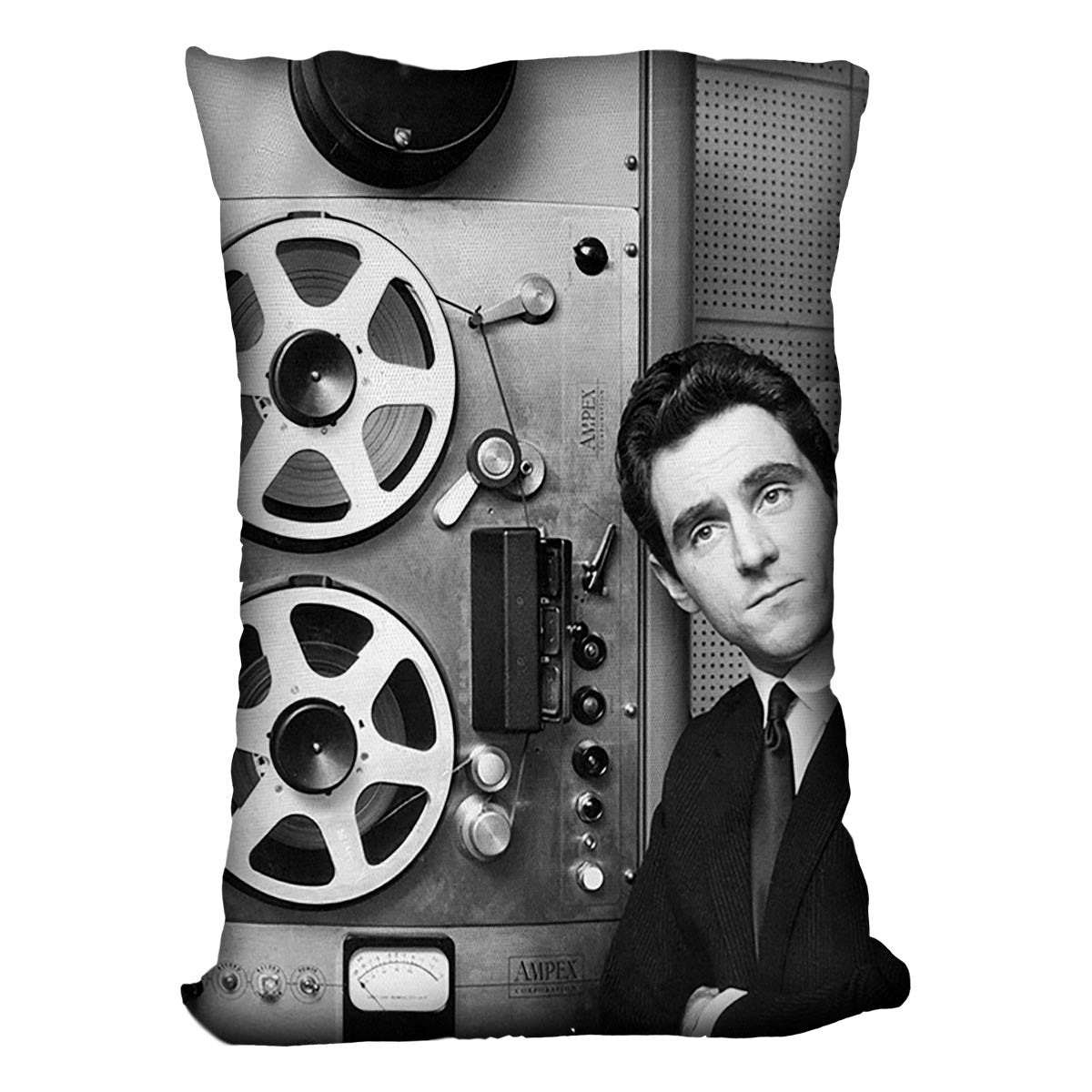 Anthony Newley in the recording studio Cushion - Canvas Art Rocks - 4