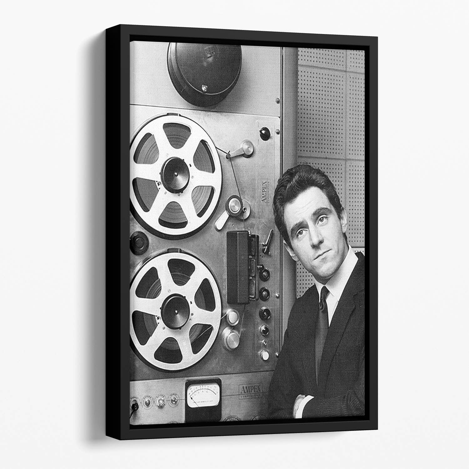 Anthony Newley in the recording studio Floating Framed Canvas