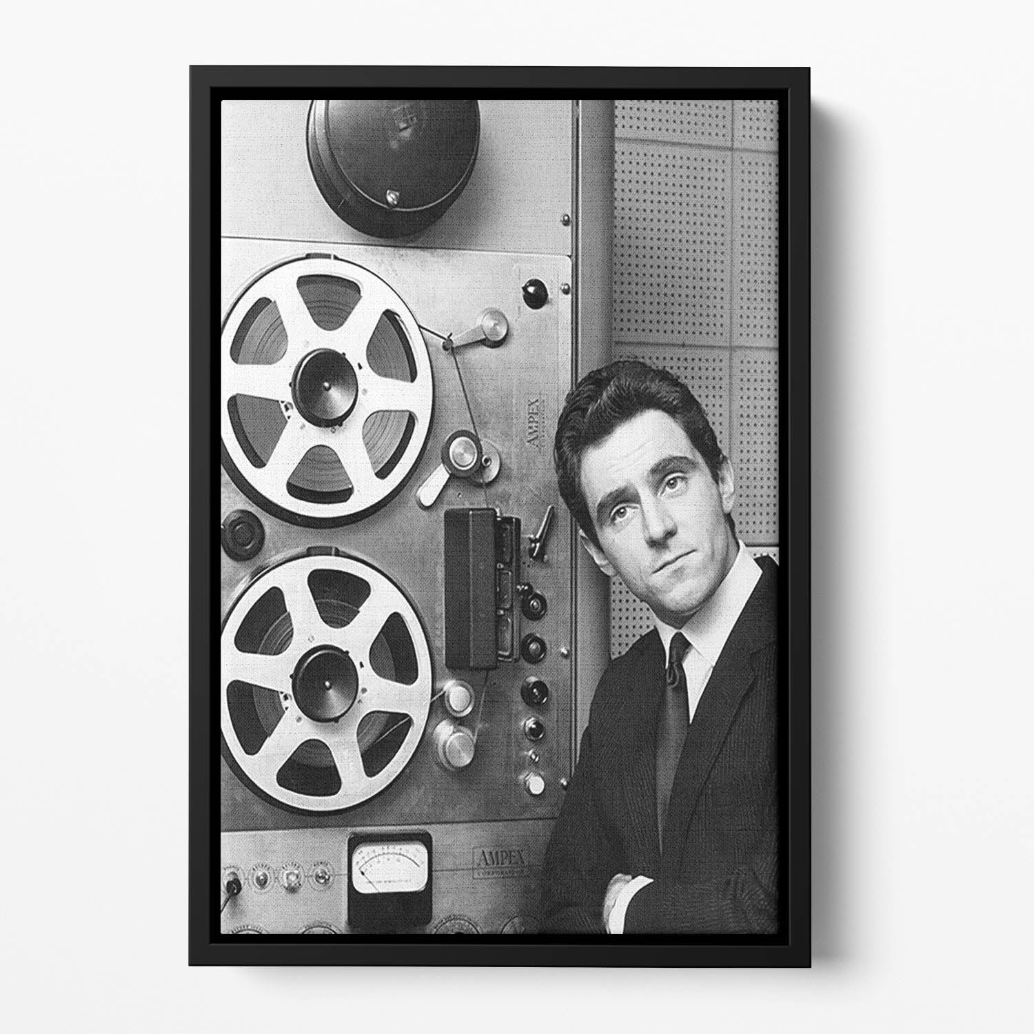 Anthony Newley in the recording studio Floating Framed Canvas