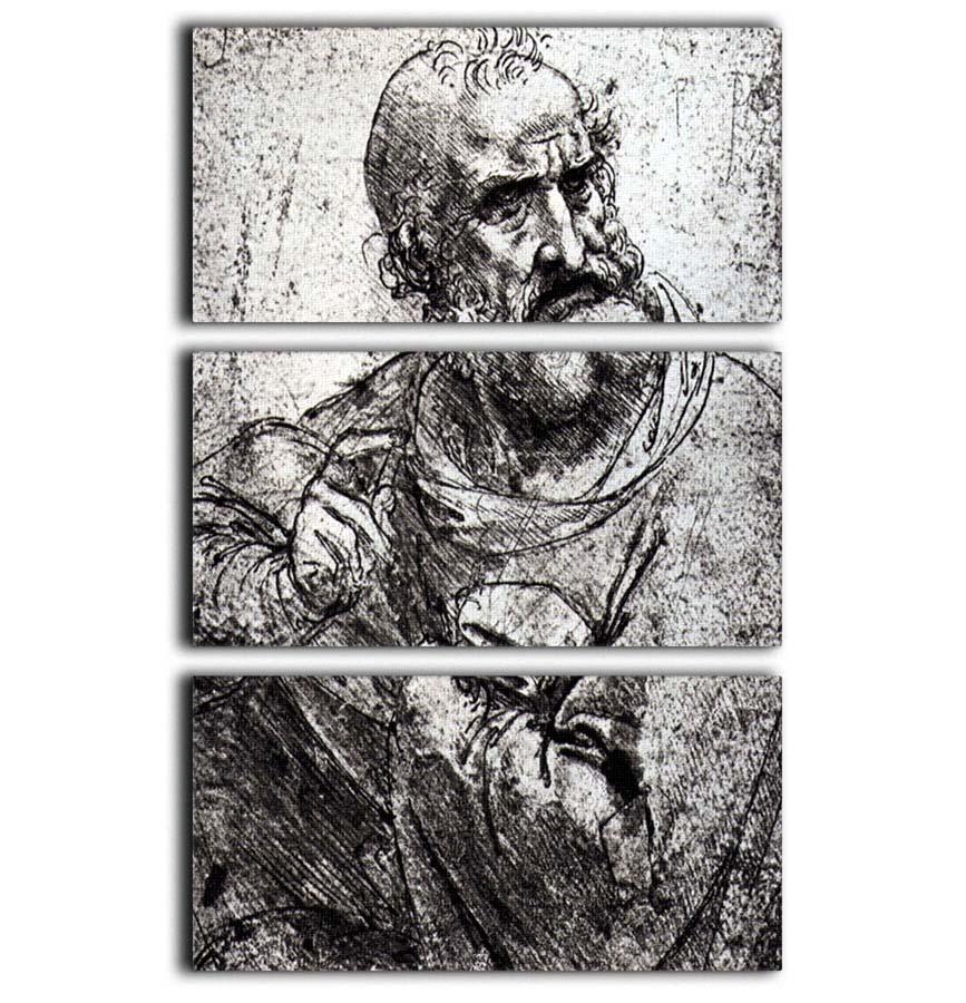 Apostle holy communion by Da Vinci 3 Split Panel Canvas Print - Canvas Art Rocks - 1