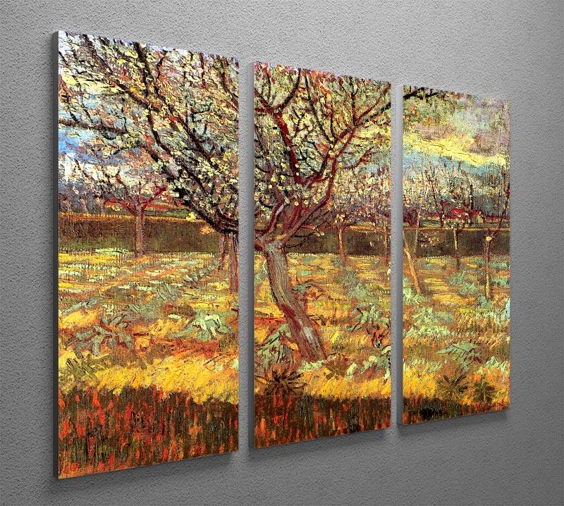 Apricot Trees in Blossom by Van Gogh 3 Split Panel Canvas Print - Canvas Art Rocks - 4