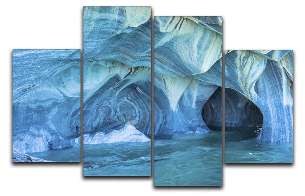 Aqua Marble Landscape 4 Split Panel Canvas - Canvas Art Rocks - 1