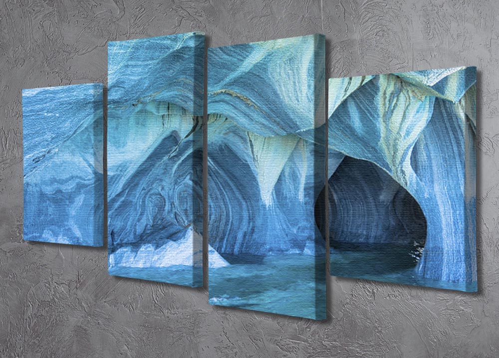 Aqua Marble Landscape 4 Split Panel Canvas - Canvas Art Rocks - 2