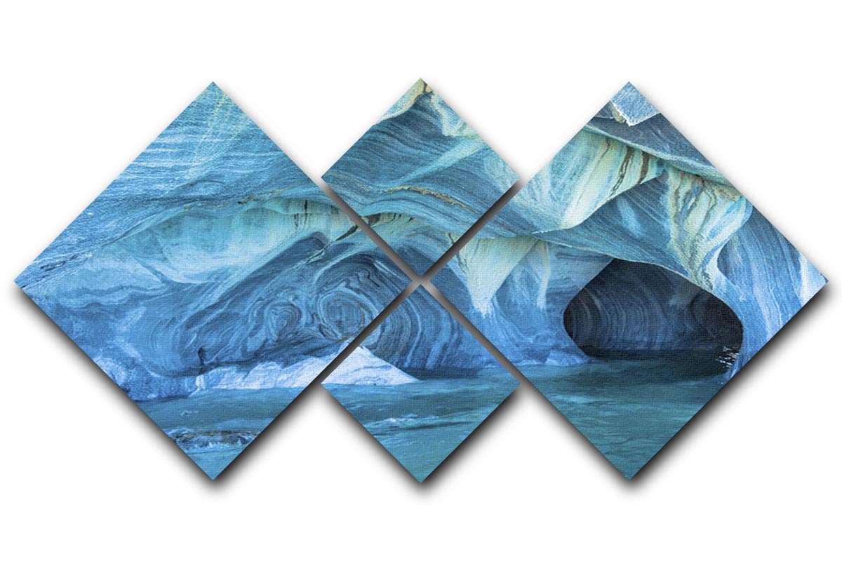 Aqua Marble Landscape 4 Square Multi Panel Canvas - Canvas Art Rocks - 1